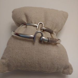 GUC Mother and Baby Silver Hook Bracelets